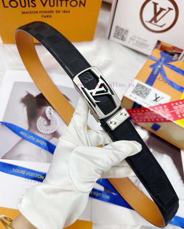 Belt LV Louis Vuitton automatic buckle-Belt replica The automatic belt series is made of 100 51cnc4g7 - Image 6