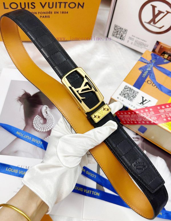 Belt LV Louis Vuitton automatic buckle-Belt replica The automatic belt series is made of 100 51cnc4g7 - Image 7