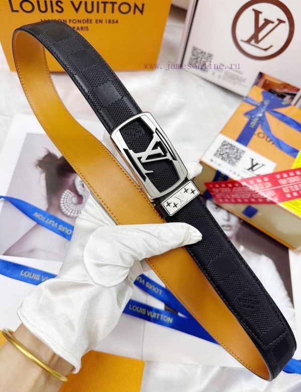 Belt LV Louis Vuitton automatic buckle-Belt replica The automatic belt series is made of 100 51cnc4g7 - Image 8