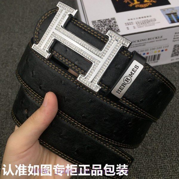 Hermes Hermes ostrich patternGrade: Italian imported 100% top layer cowhide, Hermes. Herm è kkp485bk - Image 3