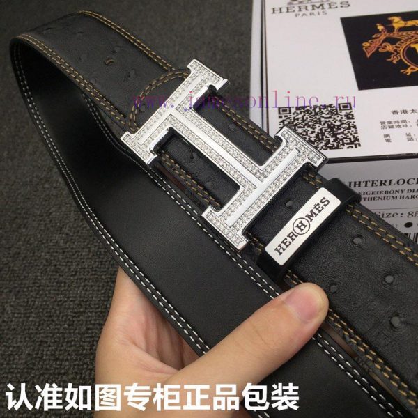 Hermes Hermes ostrich patternGrade: Italian imported 100% top layer cowhide, Hermes. Herm è kkp485bk - Image 8