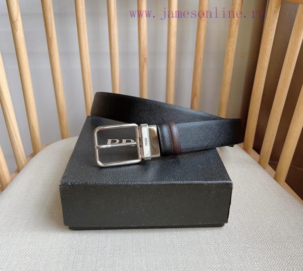 PRADA's reversible waist belt features the iconic Saffiano leather belt on one side, paired 2fb1hfa2