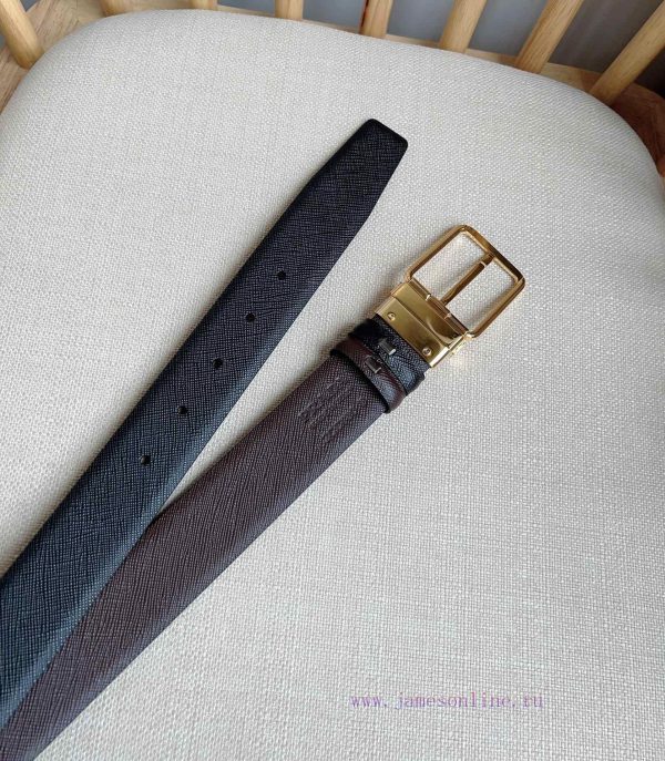 PRADA's reversible waist belt features the iconic Saffiano leather belt on one side, paired 753dhggh - Image 4