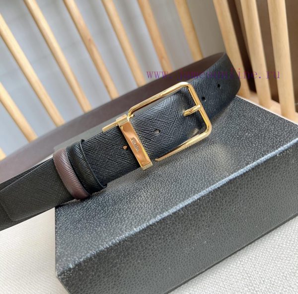 PRADA's reversible waist belt features the iconic Saffiano leather belt on one side, paired 753dhggh - Image 8