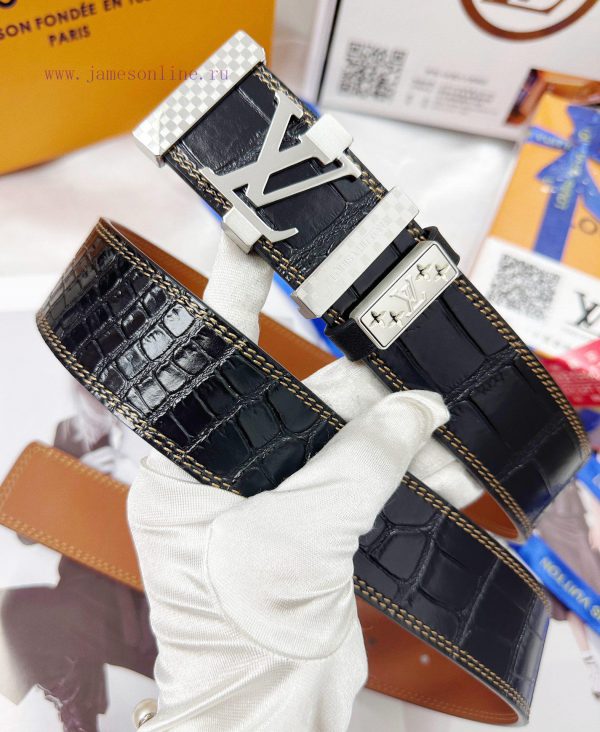 Belt LV Louis Vuitton's top tier replicaThe waistband is made of 100% imported top layer cow e2rxd4fu - Image 4
