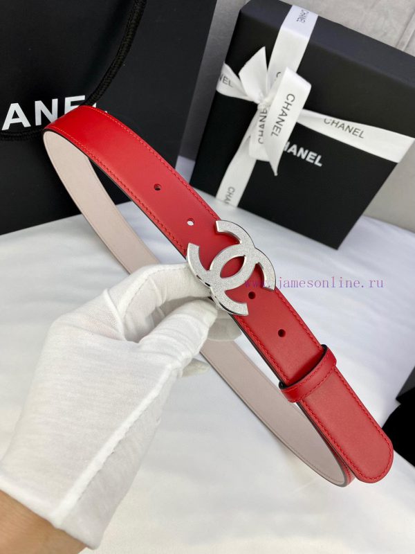 Width 3.0cm Chanel Women's Classic Belt and Strap New Smooth Inner Lining Matte Cowhide Silv ot7p5jda - Image 6
