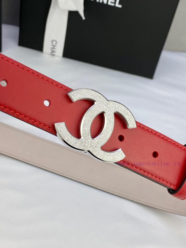 Width 3.0cm Chanel Women's Classic Belt and Strap New Smooth Inner Lining Matte Cowhide Silv ot7p5jda - Image 8