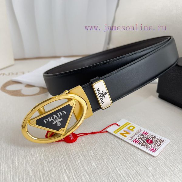 Prada PRADA Belt Automatic BeltAutomatic belt, classic pure steel material automatic buckle, h1ayuxlu