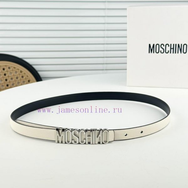 Moschino versatile letter buckle, double-sided head layer plain weave waist belt with a widt nbhudzbp