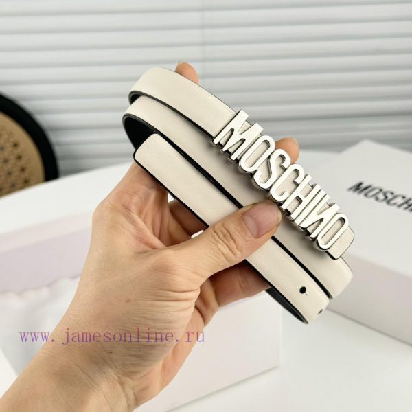 Moschino versatile letter buckle, double-sided head layer plain weave waist belt with a widt nbhudzbp - Image 6
