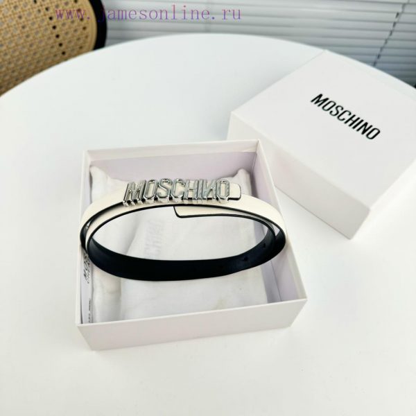 Moschino versatile letter buckle, double-sided head layer plain weave waist belt with a widt nbhudzbp - Image 7