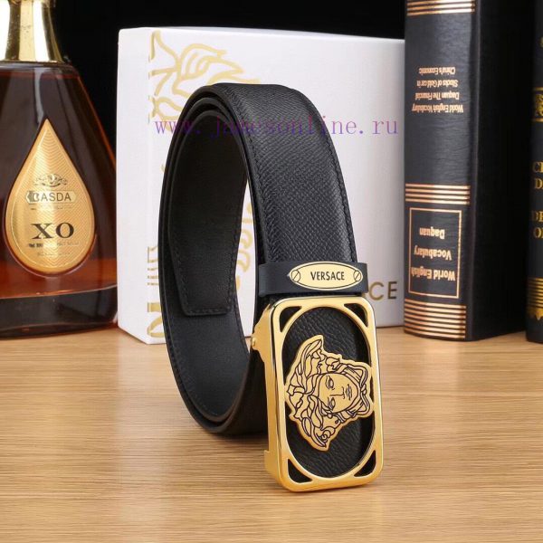 [Gift] Comes with a complete set[Gift] Versace[Gift] 100% Two tone Pure Steel Buckle Materia jxjt0saw