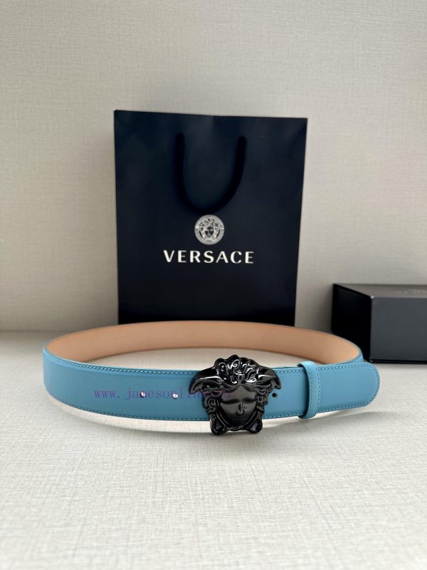 Width 4.0cm Versace This soft belt is adorned with colorful 3D Medusa belt buckle, which can 53etmwnw