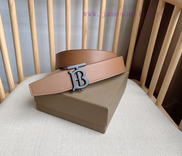 Burberry TB Exclusive Logo Pattern Italian Leather Belt with Versatile Two tone Design, Belt 6ulnv35u