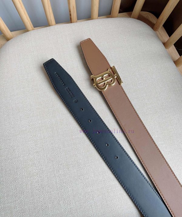 Burberry TB Exclusive Logo Pattern Italian Leather Belt with Versatile Two tone Design, Belt dk4ol6uf - Image 4