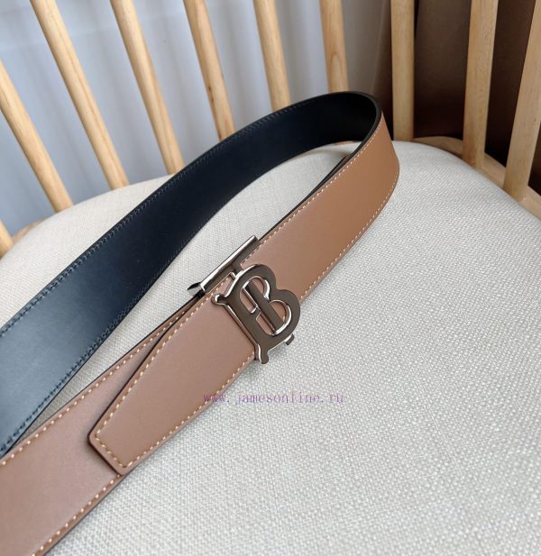 Burberry TB Exclusive Logo Pattern Italian Leather Belt with Versatile Two tone Design, Belt h150u5cr - Image 9