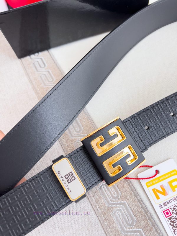 Givenchy GIVENCHY Belt ️ BeltHanging buckle, pure steel material buckle head, double-sided c 8mz4woq8 - Image 5