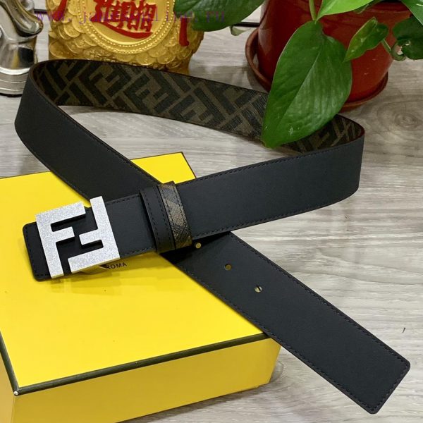 FENDI style with width of 4.0CM, double ring front and back waist belt, FF nail buckle, dual wzhi9eit