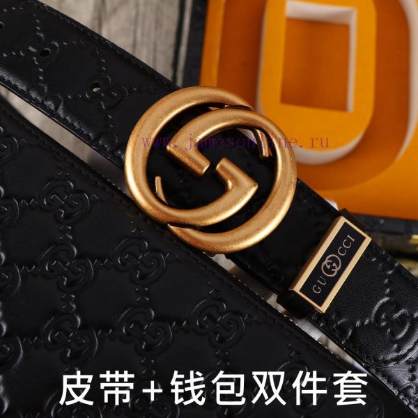 Gucci. Gucci two-piece setWooden box, belt+wallet, two-piece setGrade: Italian imported 100% r46so1eh - Image 4