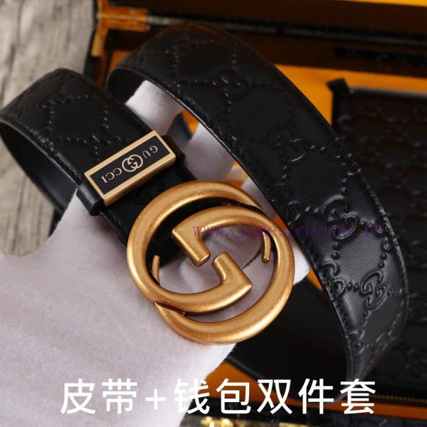 Gucci. Gucci two-piece setWooden box, belt+wallet, two-piece setGrade: Italian imported 100% r46so1eh - Image 5