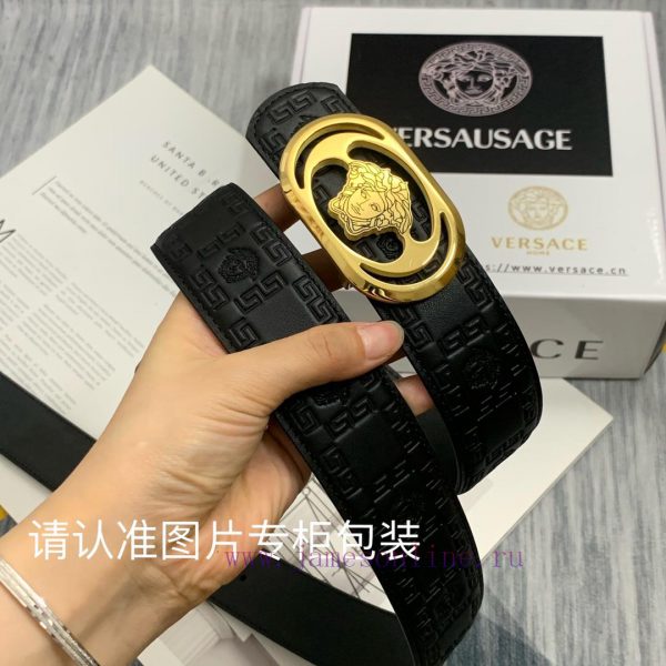 Beauty Head VersaceBelt and waistband single-sided use quality 100% cowhide embossed 24k pur oo03imi0 - Image 5