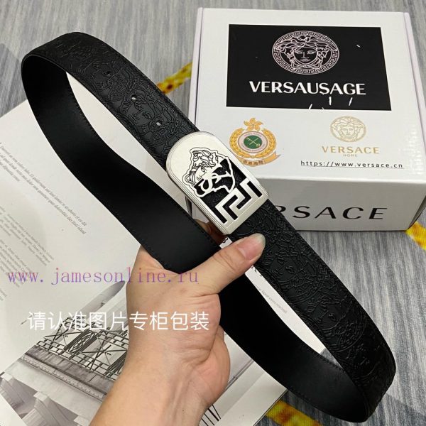 Beauty Head VersaceBelt and waistband single-sided use quality 100% cowhide embossed 24k pur 8dw46bro - Image 3