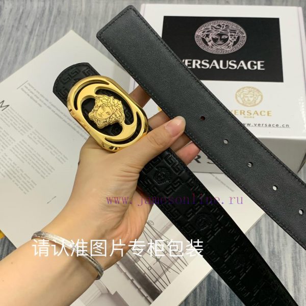 Beauty Head VersaceBelt and waistband single-sided use quality 100% cowhide embossed 24k pur oo03imi0 - Image 7