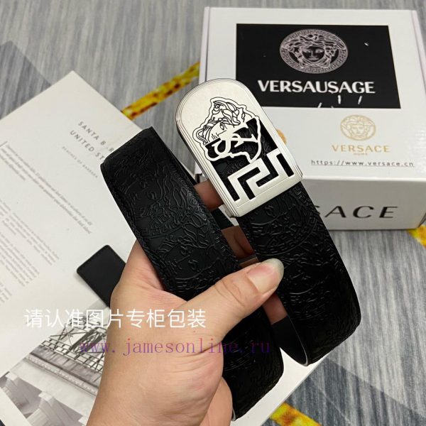 Beauty Head VersaceBelt and waistband single-sided use quality 100% cowhide embossed 24k pur 8dw46bro - Image 4