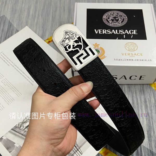 Beauty Head VersaceBelt and waistband single-sided use quality 100% cowhide embossed 24k pur 8dw46bro - Image 5
