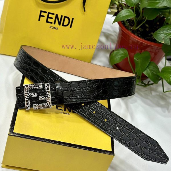 FENDL 40MM wide double-sided original calf leather with a single ruthenium palladium plated e6hdlwcs