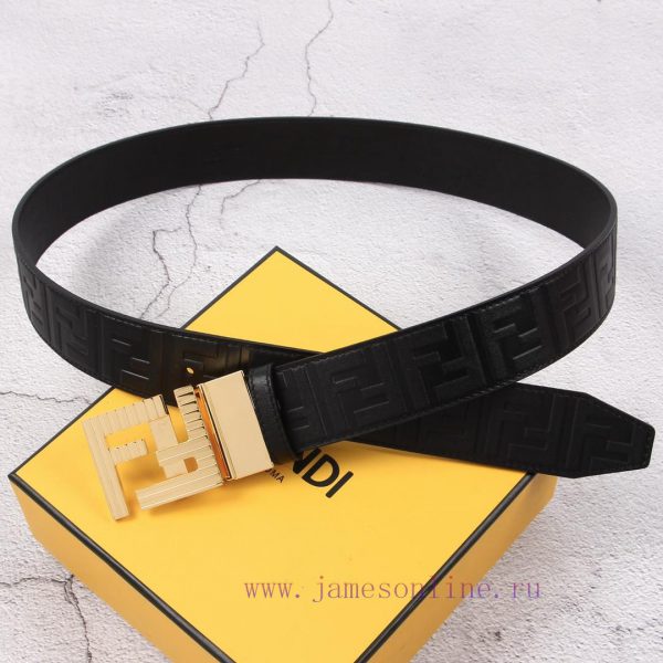 FENDL/Fendi 38MM wide logo design, original double F-tail clip rotating buckle, imported ori 7g7255uj