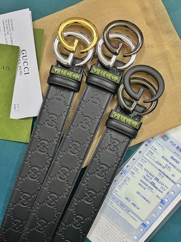 ￥ comes with a complete gift box Gucci. GucciFull set of 3.8cm imported calf leather embossi 8ohmyz5a - Image 8