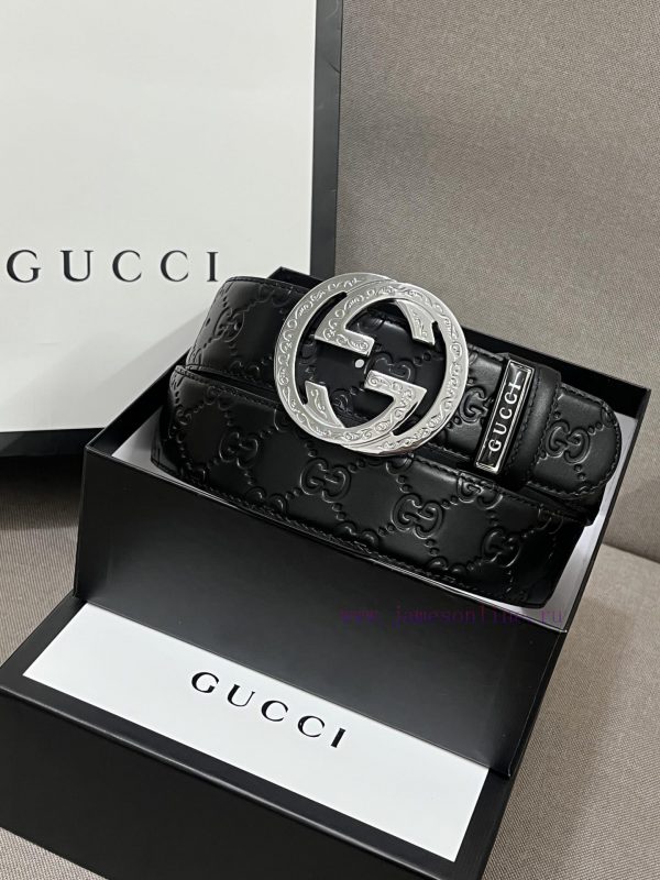￥ comes with a complete gift box GUCCI. GucciFull set of 3.8cm imported calf leather embossi gacnzada