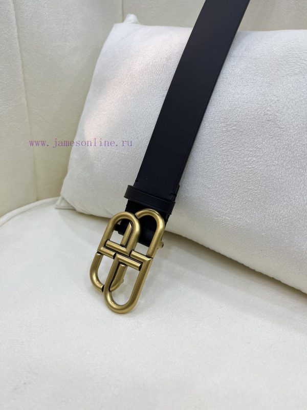 New model from Balenciaga official website, double-sided calf leather with a width of 3.5cm yil43ksg - Image 4
