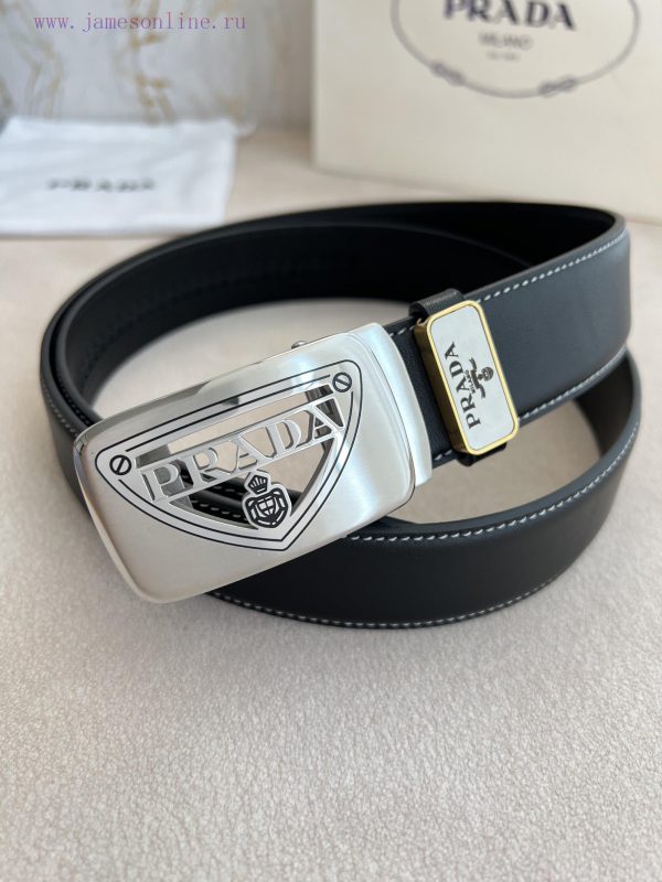 Prada PRADA Belt Automatic BeltAutomatic belt, classic hollow pure steel material automatic smm7w5cr - Image 3