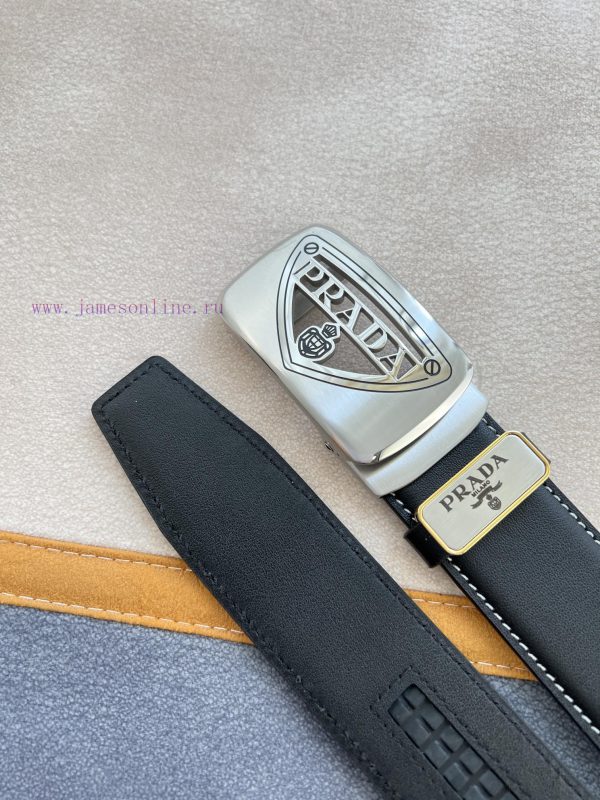 Prada PRADA Belt Automatic BeltAutomatic belt, classic hollow pure steel material automatic smm7w5cr - Image 8
