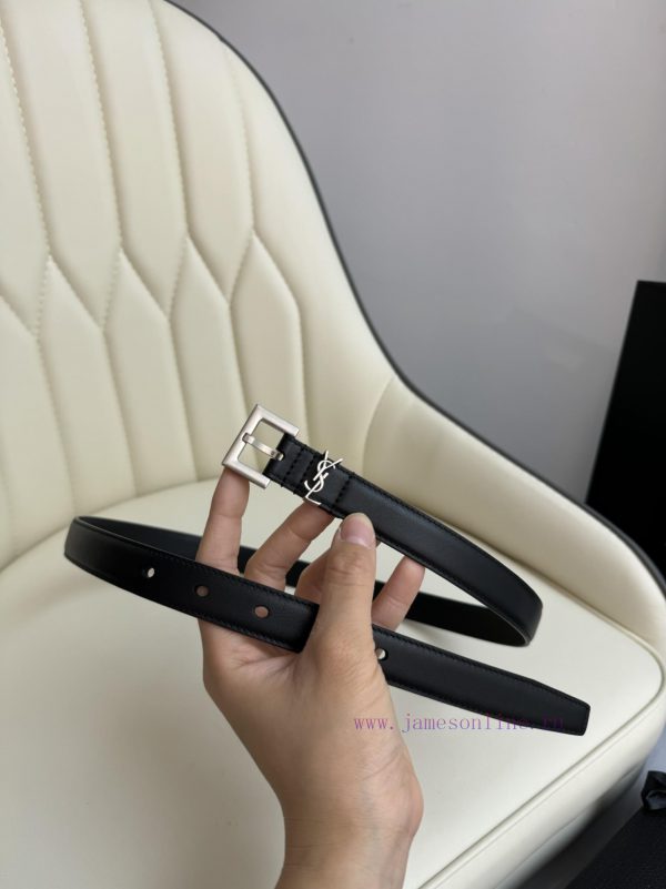 Female version Y.S.LComplete width 2.0 casual belt series with simple metal logo, showcasing qdee98bl - Image 5
