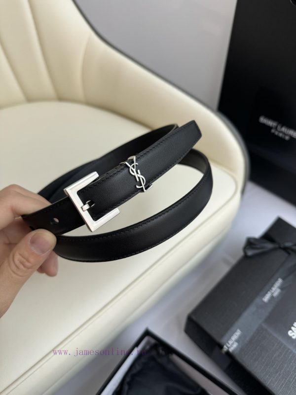 Female version Y.S.LComplete width 2.0 casual belt series with simple metal logo, showcasing s901pi6t - Image 7