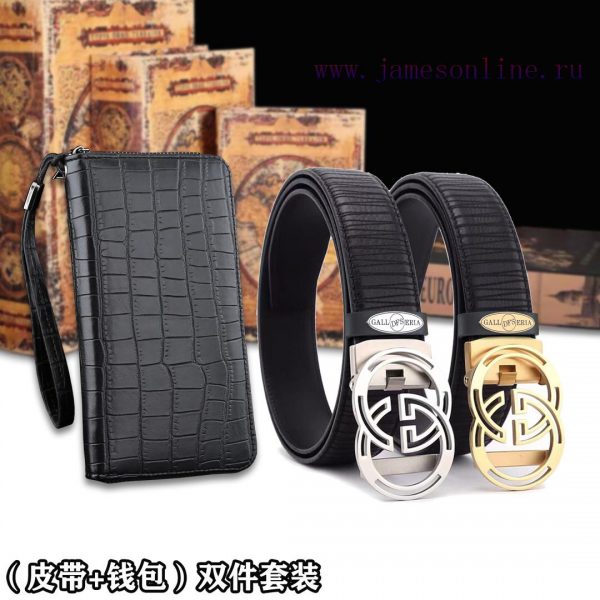 Belt and wallet two-piece setWooden box with accompanying picturesGUCC @ Belt+Wallet SetBuck zlh76l87