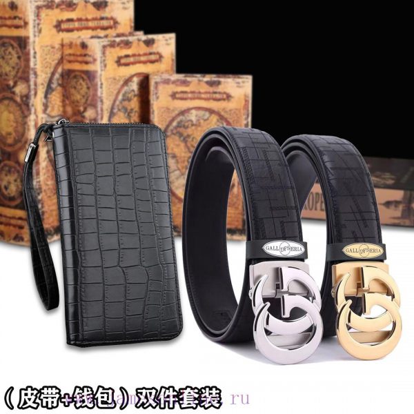 Belt and wallet two-piece setWooden box with accompanying picturesGUCC @ Belt+Wallet SetBuck p8zo8faf