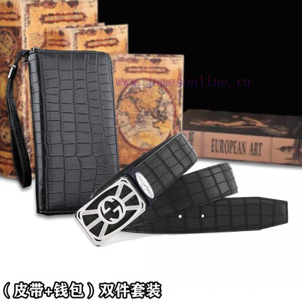 Belt and wallet two-piece setWooden box with accompanying picturesGUCC @ Belt+Wallet SetBuck orebdco3 - Image 4