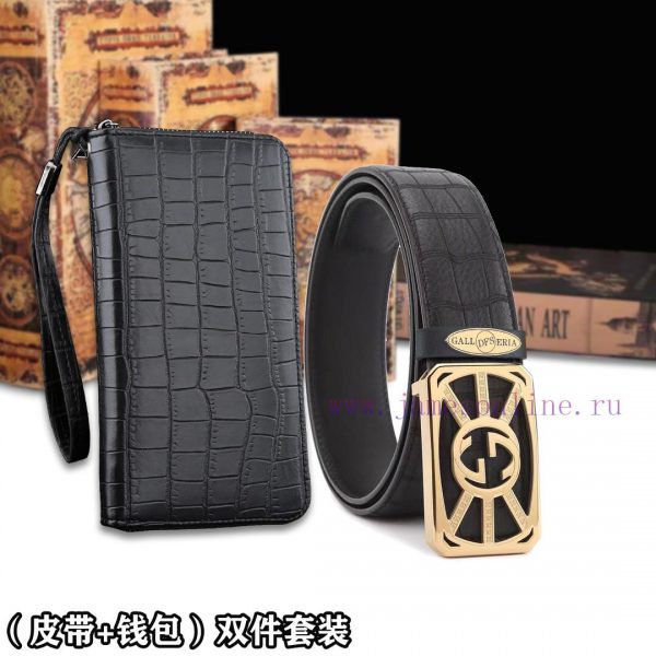 Belt and wallet two-piece setWooden box with accompanying picturesGUCC @ Belt+Wallet SetBuck orebdco3 - Image 7