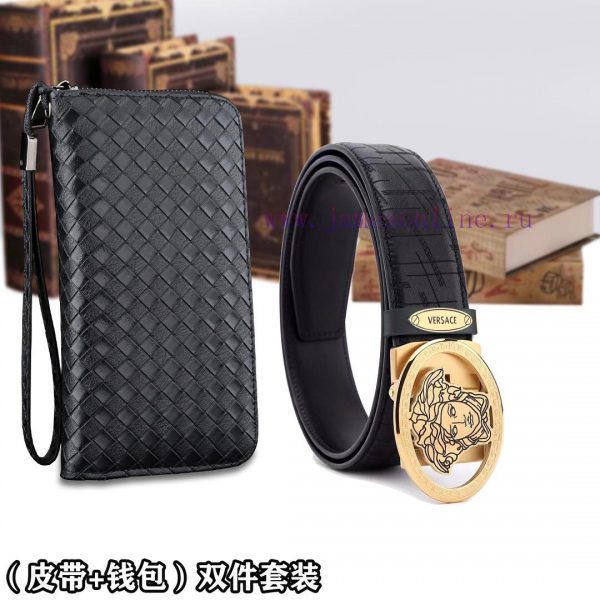 Belt and wallet two-piece setWooden box with accompanying picturesVERSACE Belt+Wallet SetBuc epcxgsy9