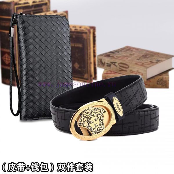 Belt and wallet two-piece setWooden box with accompanying picturesVERSACE Belt+Wallet SetBuc epcxgsy9 - Image 3