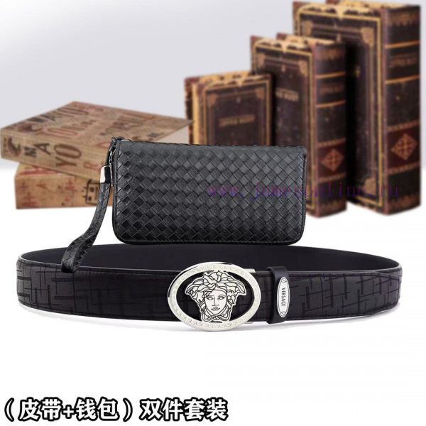 Belt and wallet two-piece setWooden box with accompanying picturesVERSACE Belt+Wallet SetBuc epcxgsy9 - Image 5