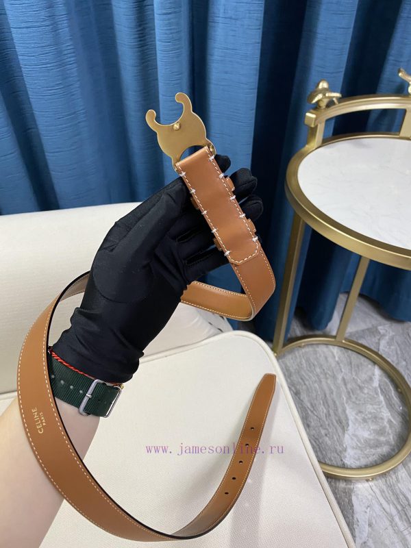 Celine Women's Belt, Women's Belt Series Specification 25mm Triumphal Arch Series with Compl ebeg27u9 - Image 4