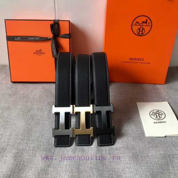 P Hermes Men's BoutiquePure steel dual color original belt buckle&lychee pattern double-side 4mety6z8 - Image 10