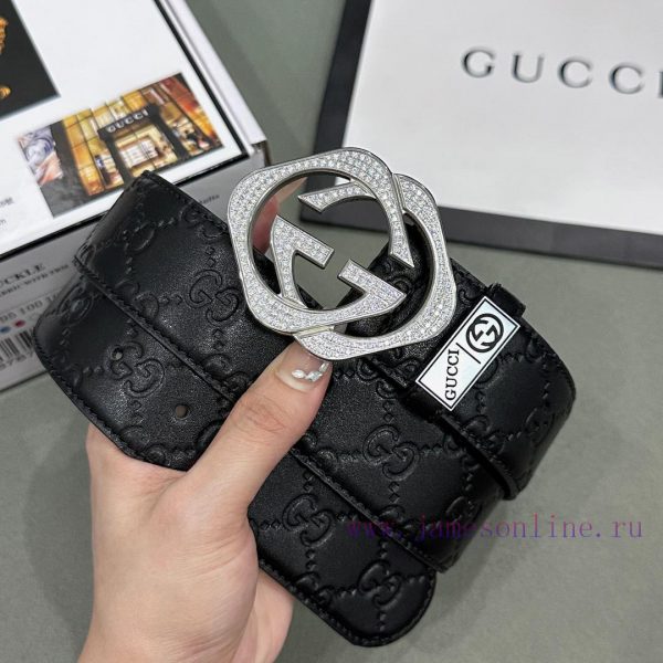 Belt Gucci Gucci ️ Diamond studdedBelt made of 100% head layer cowhide, guaranteed genuine l eshn2spi