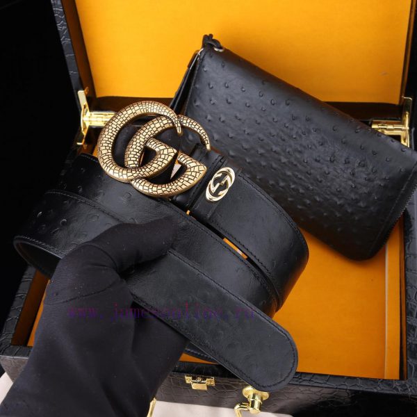 MADE IN ITALYWooden box with accompanying picturesGUCC @ Belt+Wallet SetBuckle material: Two agmmteye