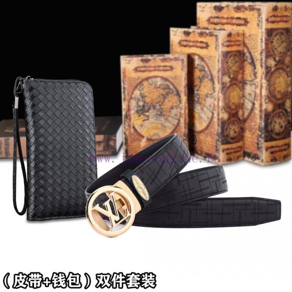 Belt and wallet two-piece setWooden box with accompanying picturesL @ V belt+wallet setBuckl ni54tq2z - Image 4